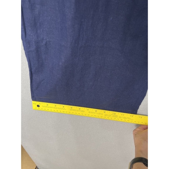 New Caslon Linen Blend Wide Leg Drawstring Waist Blue Pants Size Petite L - Picture 8 of 13